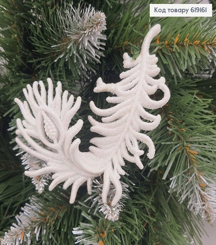 Новогодняя фигура Блеск Перо Белое, 13,5*10см, Украина 619161 фото 1