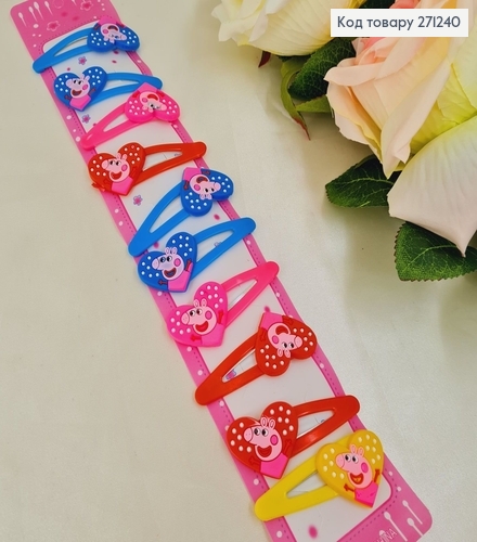 Заколка тик так детский Сердце 10шт / уп. 271240 фото 1