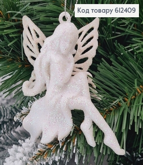 Новорічна фігура Блиск Фея що сидить БІЛА, 10*8,5см, Україна 612409 фото