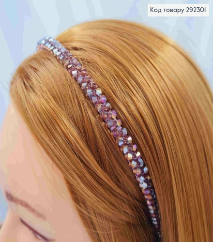 Обруч металевий з Бусинками в два ряди, Бузкового кольору, 8мм 292301 фото 1