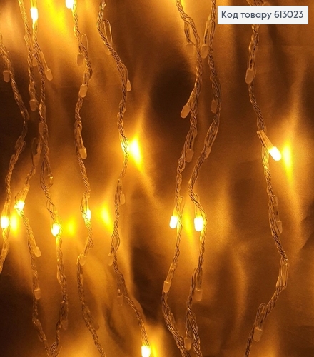 Гирлянда шторка белая проволока 5*0,6 м 150 LED гранулированный шар белая теплая 613023 фото 1