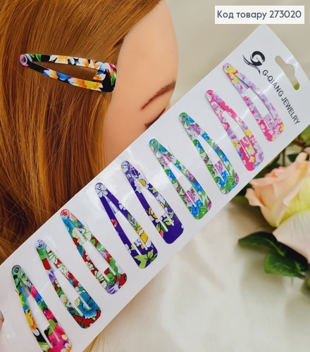 Заколка тік так кольоровий  в асорт. 10шт/уп. 273020 фото 1