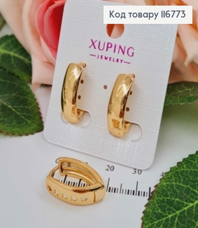 Серьги Стрелы, с широкой пластинкой, шир.6мм, 2см, англ. зам. Xuping 18K 116773 фото
