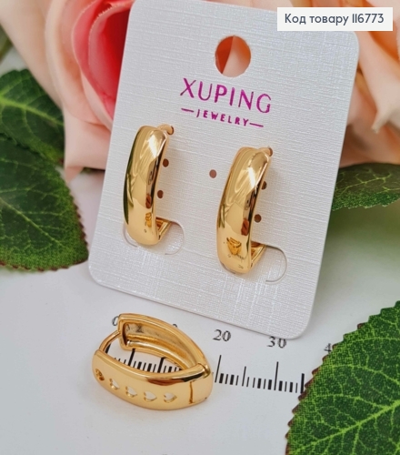 Серьги Стрелы, с широкой пластинкой, шир.6мм, 2см, англ. зам. Xuping 18K 116773 фото 1