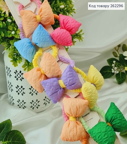 Резинки 5,5см(10шт) "Бантик гофрированный" (7*3см) в ассортименте 262296 фото 1