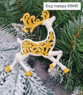 Новорічна фігура Блиск Олень Золото з візерунком, 11*10см, Україна 619145 фото