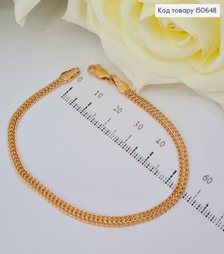 Браслет двойное панцирное плетение 6мм, длина 20см, Xuping 18К 150648 фото 1