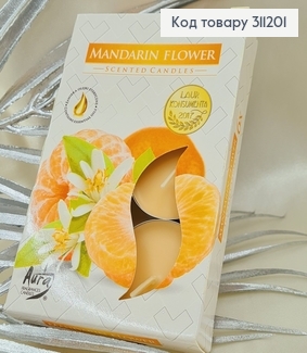 Аромасвічка таблетка BISPOL Квітка мандаринки  6 шт/ 4 годин, 15-203 311201 фото