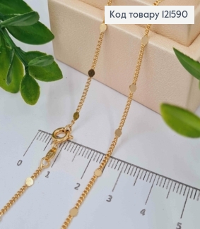 Цепочка Панцирное плетение с плоскими пластинками, ширина 1мм, длина 55см, Xuping 18K 121590 фото