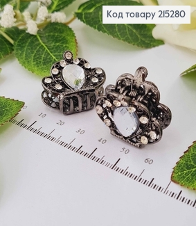 Краб металл цвета металлик, 3см, корона с большим камешком 215280 фото