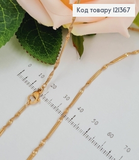 Цепочка двойное витое плетение, дл. 45см, шир. 2мм, Xuping 18K 121367 фото