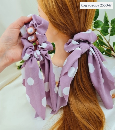 Резинка  Твіллі, рожево-фіолетова  Горох, 9*27см, (ручна робота,Україна) 255047 фото 1
