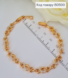 Браслет Бесконечность с камешками 17+2 см Xuping 18K 150500 фото