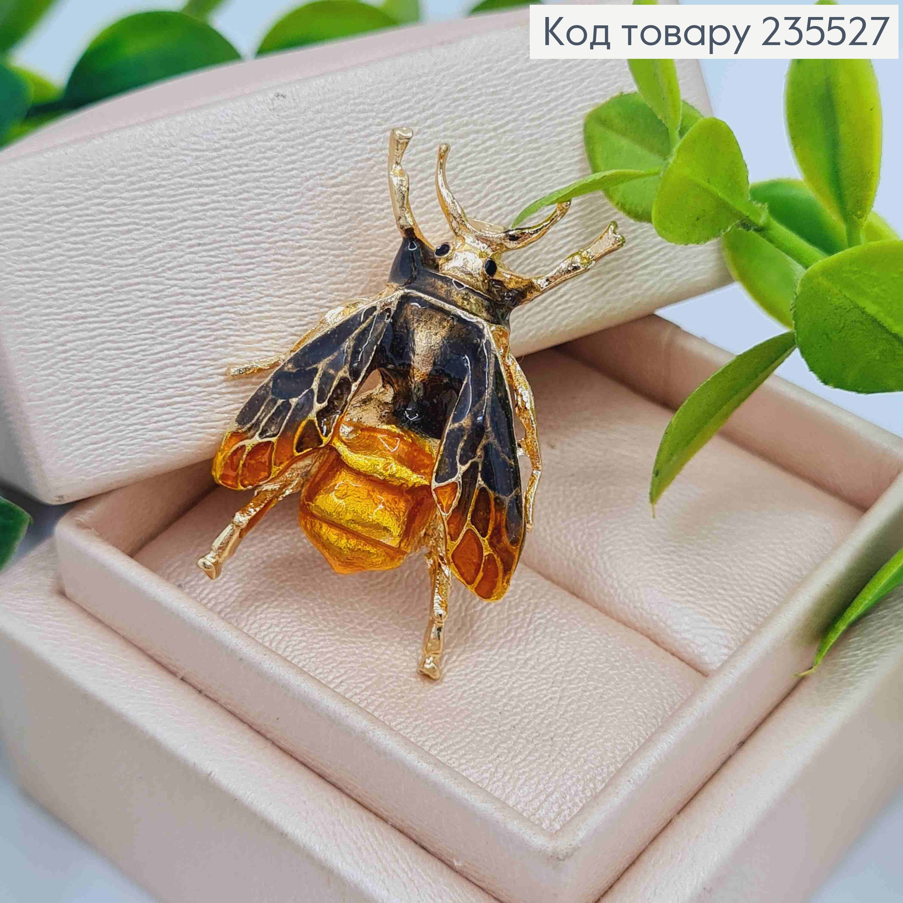 Брошь металл "ЖУК" с Черными крыльями, 3,5*2,5см 235527 фото 2