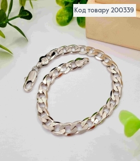 Браслет родованный ПАНЦИРНОЕ ПЛЕТЕНИЕ, ширина 6мм, длина 19см, Xuping 200339 фото