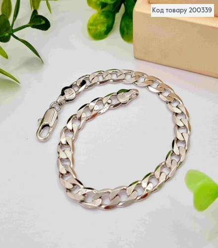 Браслет родованный ПАНЦИРНОЕ ПЛЕТЕНИЕ, ширина 6мм, длина 19см, Xuping 200339 фото 1