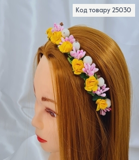 Обруч метал жовті квіти  в асорт., Україна 287016 фото