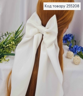 Заколка (7,5см) БАНТ цвета АИВОРИ, ткань плотный креп, размер 15*39см, Украина 255208 фото