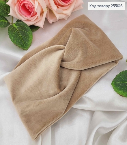 Повязка Велюровая цвет КАПУЧИНО 23*9,5см в ассор. 255106 фото 1