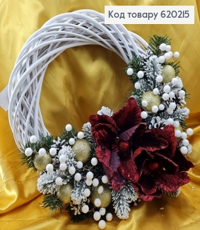 Венок из деревянных прутиков с декором д.40 620215 фото