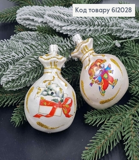 ¶Игрушка на елку мешочек Новогодний мотив с собачкой,  8 см 612028 фото