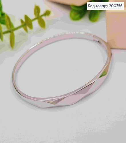 Браслет родований овальний фактурний, довжина 19см, Xuping 200356 фото 2