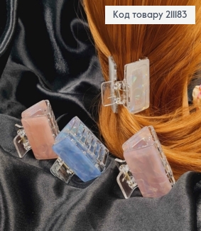 Краб пластик (акрил),  "ПРЯМОКУТНИЙ", 5см, Яскраві-Перламутрові кольори в асортименті 211183 фото