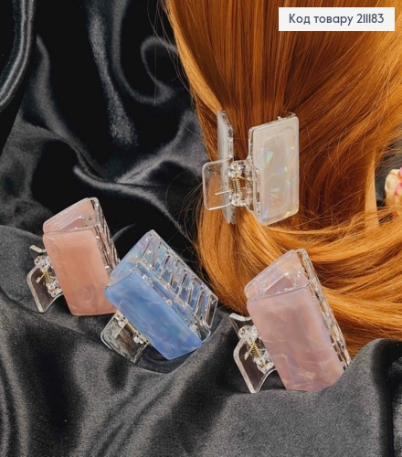 Краб пластик (акрил),  "ПРЯМОКУТНИЙ", 5см, Яскраві-Перламутрові кольори в асортименті 211183 фото 1