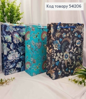 Пакет бумажный с принтом "Цветочки", 32*26*10см, в ассортименте 541206 фото