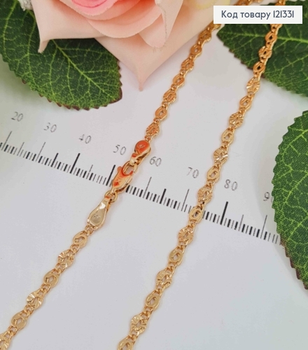 Цепочка плетения пластинками с тиснением, шир.2мм, дл.45см, Xuping 18К 121331 фото 1