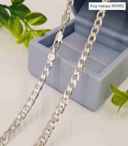 Цепочка родованная ПАНЦИРНОЕ ПЛЕТЕНИЕ, ширина 5мм, длина 50см, Xuping 190492 фото 1