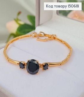 Браслет "Чорное Трио", длина 17,5+2см, Xuping 18K 150681 фото