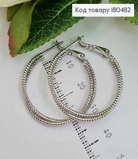 Серьги кольца 2,8 см родованные Xuping 180482 фото