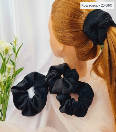 Резинка велюр ЧОРНА  , діаметр 13см, ручна робота, Україна 251060 фото 1