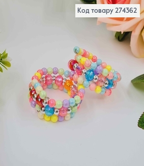 Браслет пружинка, с разноцветными бусинками и стиклярусом. 274362 фото