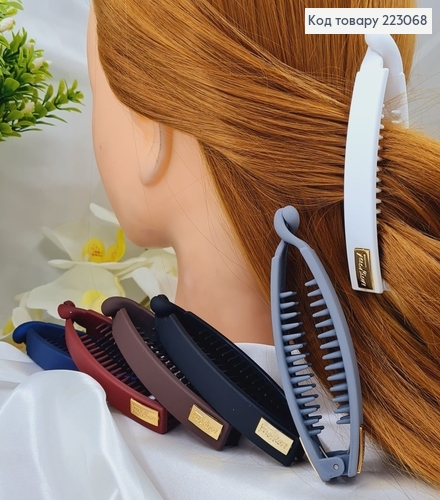 Заколка банан  матовий  9.5см ПРОСТИЙ fashion в асорт. 223068 фото 1