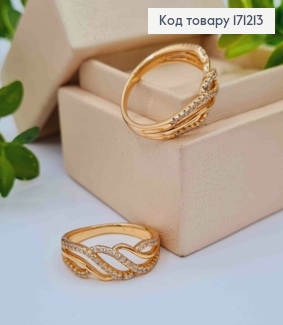 Кольцо "Волны Океана" украшено Блестящими камнями, Xuping 18К 171213 фото