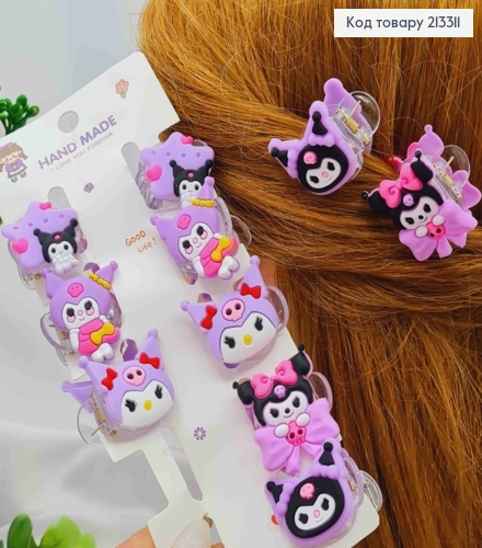 Набор заколок Краб пластик (10шт) КУРОМИ, Фиолетовые цвета, заколка 2,2см 213311 фото 1