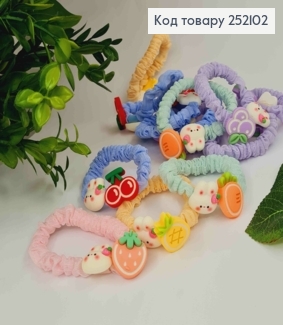 Резинка детская, жатка фатиновая, цвета в ассорт. с зайкой и ягодками 252102 фото