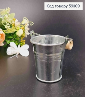 Відерце-кашпо, метал, висота 5,5 см, Польща 591169 фото