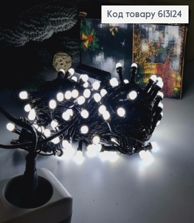 Гирлянда белая проволока 9 м 100 LED белая холодная(с удлинителем) 613124 фото
