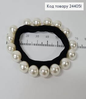 Резинка чорна з великими перлинками 244051 фото