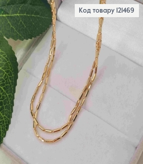 Цепочка плетения овальными длинными шариками, дл. 46см, Xuping 18К 121469 фото