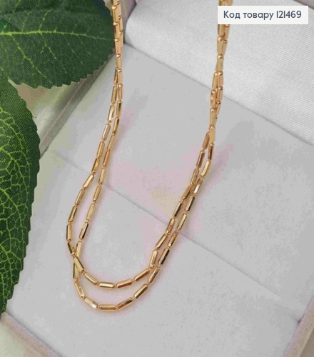 Цепочка плетения овальными длинными шариками, дл. 46см, Xuping 18К 121469 фото 1