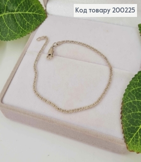 Браслет родований, Плетіння кавове зернятко, шир.2мм, довж. 19см, Xuping 200225 фото