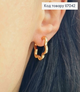 Серьги кольца в виде цветочка, 1,5см, Xuping 18K 117042 фото