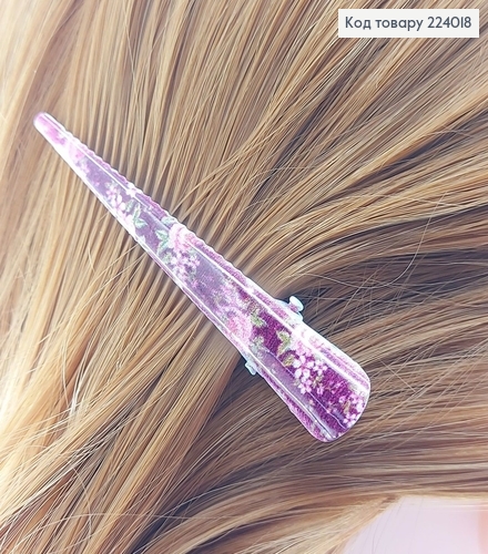 Заколка стрела металл разноцветный цветы 7,5 см уп. 224018 фото 2