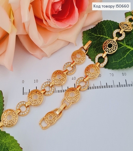 Браслет Круг Версаче с камнями 12мм, длина 17+2см, Xuping 18К 150660 фото 1