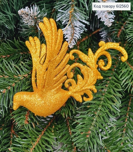 Новогодняя фигура Блеск Жарптица ЗОЛОТО-НЕОН,14*7см, Украина 612560 фото 1