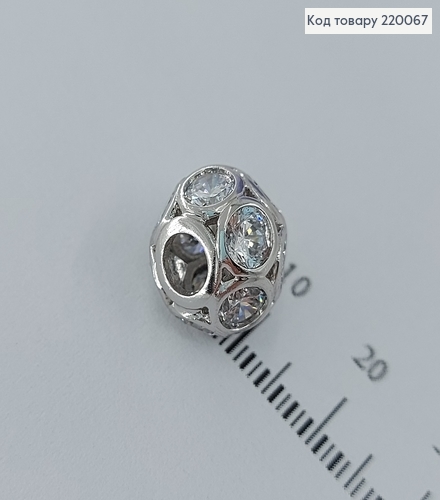 Кулон шарм 1,0см в камнях  медицинский родий Xuping 18K 220067 фото 1